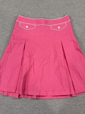 Isaac Mizarahi Pleated Skirt Womens Size 8 Bubblegum Pink Side Zip Knee Length